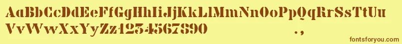 Bkidtrial Font – Brown Fonts on Yellow Background