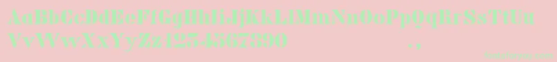 Fonte Bkidtrial – fontes verdes em um fundo rosa