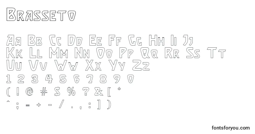 Czcionka Brasseto – alfabet, cyfry, specjalne znaki