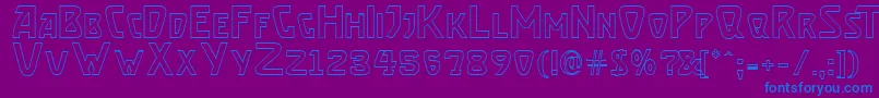 フォントBrasseto – 紫色の背景に青い文字