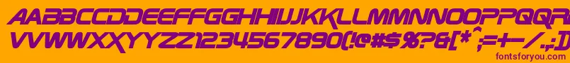 ZebulonCondensedBoldItalic Font – Purple Fonts on Orange Background