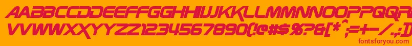 ZebulonCondensedBoldItalic Font – Red Fonts on Orange Background