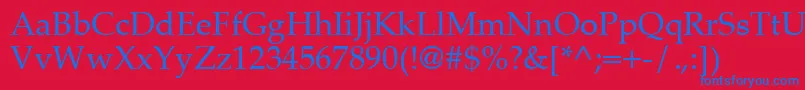 Шрифт PalatinoCeRegular – синие шрифты на красном фоне