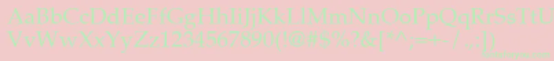 PalatinoCeRegular Font – Green Fonts on Pink Background