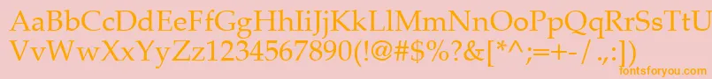 PalatinoCeRegular Font – Orange Fonts on Pink Background