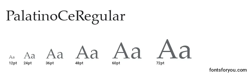 Размеры шрифта PalatinoCeRegular