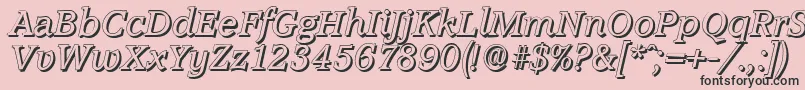 フォントAccoladeshadowItalic – ピンクの背景に黒い文字