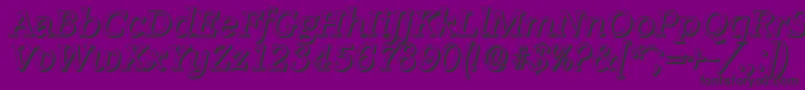 Weitere Informationen zur AccoladeshadowItalic-Schriftart AccoladeshadowItalic-Schriftart – Schwarze Schriften auf violettem Hintergrund