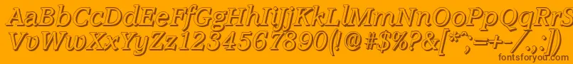 Шрифт AccoladeshadowItalic – коричневые шрифты на оранжевом фоне