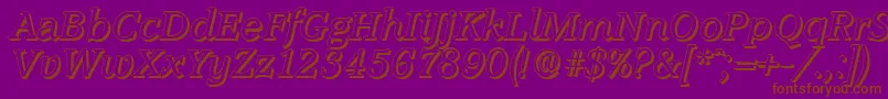 AccoladeshadowItalic Font – Brown Fonts on Purple Background