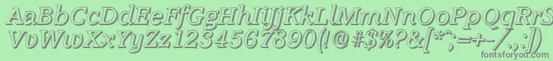 AccoladeshadowItalic Font – Gray Fonts on Green Background