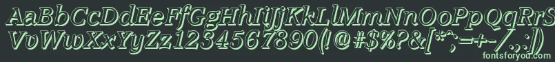 AccoladeshadowItalic Font – Green Fonts on Black Background