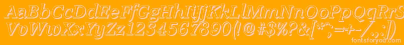 AccoladeshadowItalic Font – Pink Fonts on Orange Background