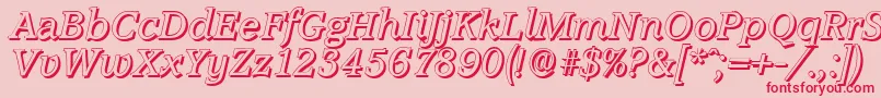 AccoladeshadowItalic Font – Red Fonts on Pink Background