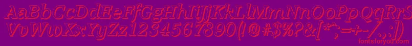 AccoladeshadowItalic Font – Red Fonts on Purple Background