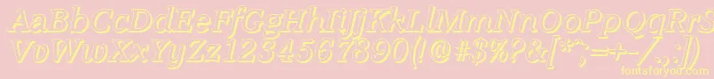 AccoladeshadowItalic Font – Yellow Fonts on Pink Background