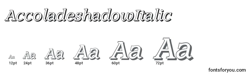 Размеры шрифта AccoladeshadowItalic