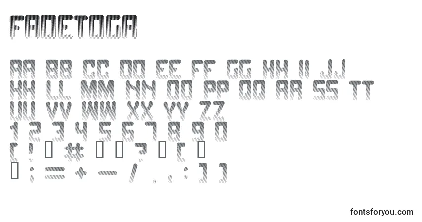 A fonte Fadetogr – alfabeto, números, caracteres especiais