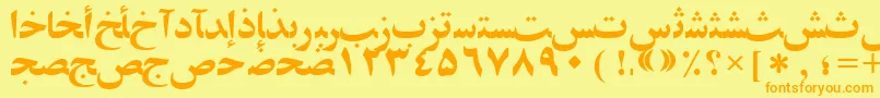 Arabiczibassk Font – Orange Fonts on Yellow Background