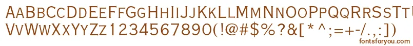 Vacansialightc-fontti – ruskeat fontit valkoisella taustalla