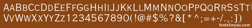 Czcionka Vacansialightc – białe czcionki na brązowym tle