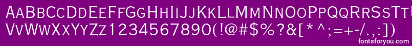 フォントVacansialightc – 紫の背景に白い文字