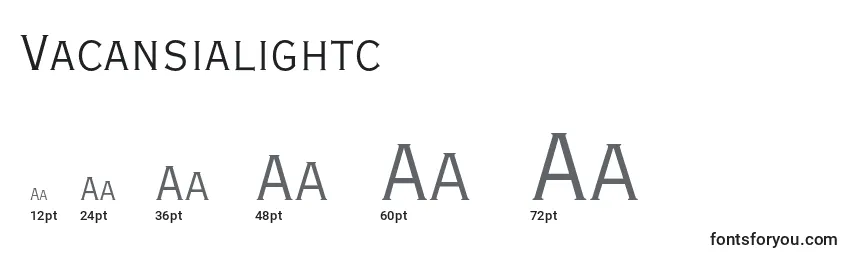Размеры шрифта Vacansialightc