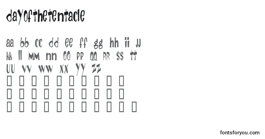 A fonte DayOfTheTentacle – alfabeto, números, caracteres especiais