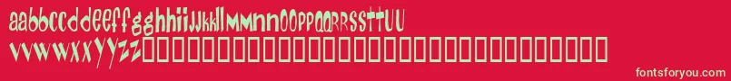 DayOfTheTentacle Font – Green Fonts on Red Background