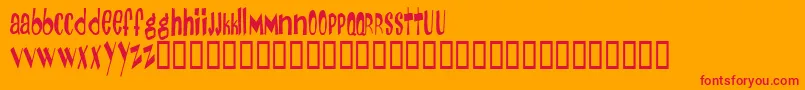 DayOfTheTentacle Font – Red Fonts on Orange Background