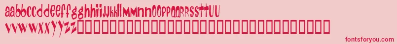 DayOfTheTentacle-Schriftart – Rote Schriften auf rosa Hintergrund