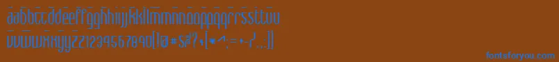 フォントMaxBold – 茶色の背景に青い文字