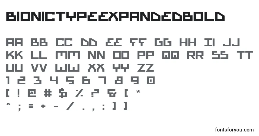 Шрифт BionicTypeExpandedBold – алфавит, цифры, специальные символы