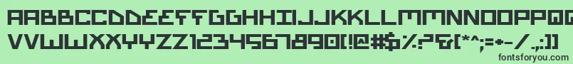 Fonte BionicTypeExpandedBold – fontes pretas em um fundo verde