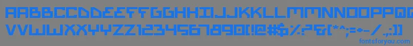 Czcionka BionicTypeExpandedBold – niebieskie czcionki na szarym tle