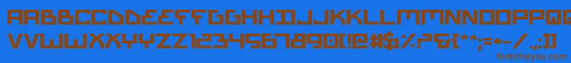 BionicTypeExpandedBold Font – Brown Fonts on Blue Background