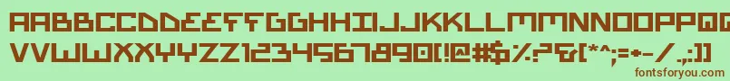 BionicTypeExpandedBold Font – Brown Fonts on Green Background