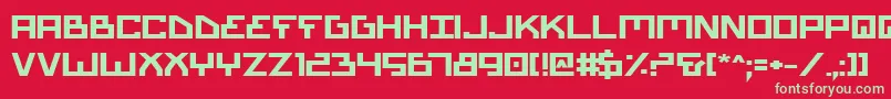 BionicTypeExpandedBold Font – Green Fonts on Red Background