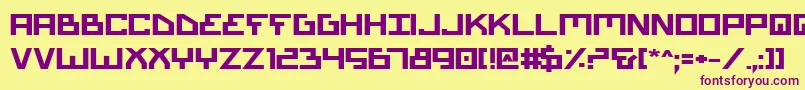 BionicTypeExpandedBold Font – Purple Fonts on Yellow Background
