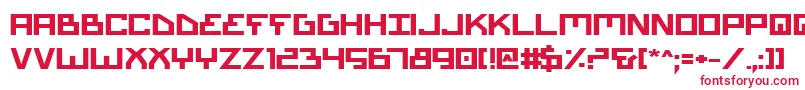 BionicTypeExpandedBold-fontti – punaiset fontit valkoisella taustalla