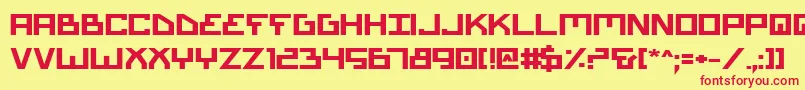 BionicTypeExpandedBold Font – Red Fonts on Yellow Background