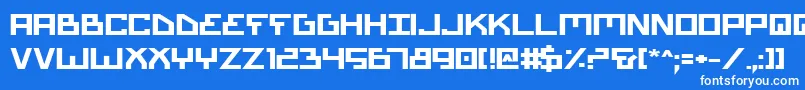 BionicTypeExpandedBold-Schriftart – Weiße Schriften auf blauem Hintergrund