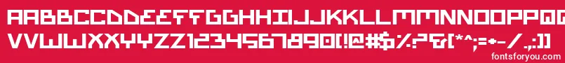 Fonte BionicTypeExpandedBold – fontes brancas em um fundo vermelho