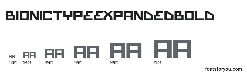 BionicTypeExpandedBold Font Sizes