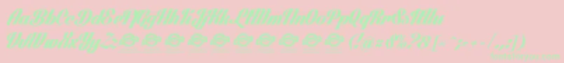 fuente LighthousePersonalUse – Fuentes Verdes Sobre Fondo Rosa