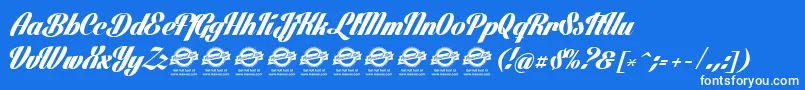 LighthousePersonalUse-Schriftart – Weiße Schriften auf blauem Hintergrund