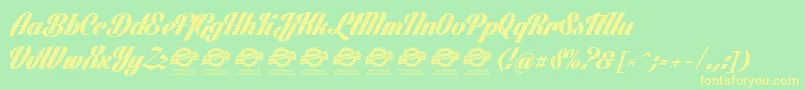 LighthousePersonalUse-Schriftart – Gelbe Schriften auf grünem Hintergrund