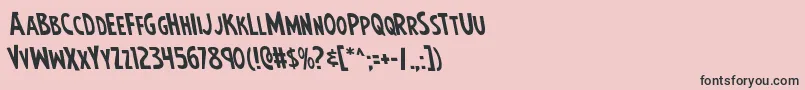 フォントEarthsmightiestleft – ピンクの背景に黒い文字