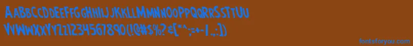 Шрифт Earthsmightiestleft – синие шрифты на коричневом фоне