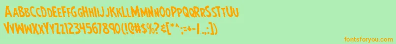 Шрифт Earthsmightiestleft – оранжевые шрифты на зелёном фоне
